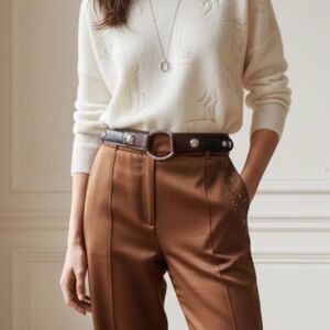 Brighton Black & Brown Leather Concho Silver Circle Buckle Belt B60209 Size 32